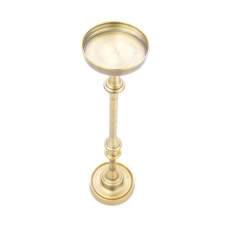 Homeroots Brushed Gold Brass Iron Drink Size Accent Table 384132